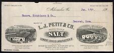 L.J. Petit & Co. Salt Milwaukee H.J.  Hutchinson* Decorah Cut 1897 Billhead picture