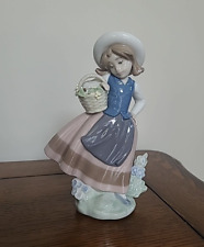 Lladro Sweet Scent Girl With Basket Of Flowers 5221 Figurine picture