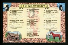 Poetry Poem Poet Postcard State Kentucky KT James H Mulligan Owl Kropp Linen picture
