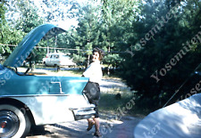 sl52 Original Slide 1960 two toned car women 145a picture