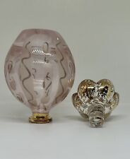 Royal Italian Perfume Bottle Lead Crystal Pink & Gold Hand Painted Vintage picture