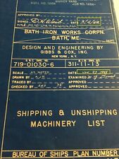 US Navy SHIPPING + UNSHIPPING MACHINERY buleprint Gearing class destroyers 1948 picture