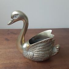 Vintage Brass Swan Goose Planter. 6
