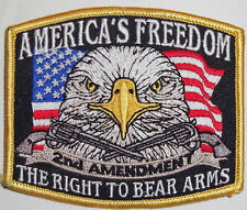 2ND AMENDMENT PATCH - AMERICA'S FREEDOM - USA FLAG - EAGLE - GUNS - KEEP & BEAR picture