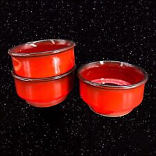 Villeroy and Boch Luxembourg Granada Bright Red Small Bowl Set 3 Dish Set VTG picture