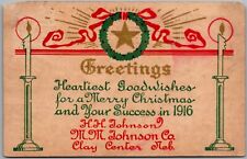 Postcard Clay Center, Nebraska Advertisement-HH & MM Johnson-Christmas Wishes Fx picture