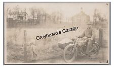 RPPC RFD Mail Man MOTORCYCLE Harley Davidson EAGLE BEND MN Real Photo Postcard picture