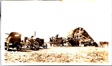 Antique Real Photo Horses Wagons Old cars Tractors Farm Harvest picture