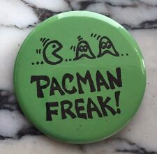 Vintage PAC MAN FREAK Pin Very Rare Unmarked 2” 80’s Excl’t Cond picture
