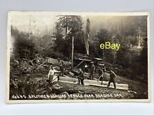 Splitting Loading Spruce Near Seaside Oregon Real Photo Postcard Logging Loggers picture