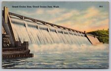 Postcard Grand Coulee Dam Washington State circa 1930s-1940s picture
