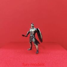 Solid Copper Spartan Warrior Miniature Statue with Shield and Spear Table Decor picture
