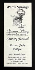 1990 Warm Springs Georgia Country Festival Vintage Brochure Arts Crafts Antiques picture