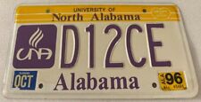 1996 University of North Alabama Specialty License Plate D12CE picture