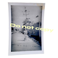 Vintage photo PT Boat 679 Woman Sits Next to St Petersburg FL Ship Navy 1960 picture
