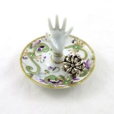 Antique Nippon Hand Painted Ring Holder Maple Leaf Backstamp picture