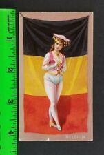 Vintage 1889 Belgium Flags Costumes N109 Duke Tobacco Card picture