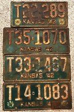 Lot of 4 1942 Kansas Truck License Plates picture