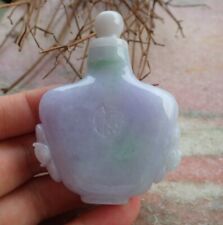 Certified Lavender Natural A Jade jadeite Display Bat Fu Snuff Bottle 536273 picture