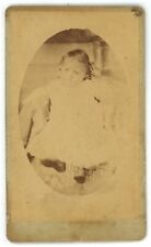 Antique CDV Circa 1870s L. Fults Adorable Little Girl In Dress Waterloo, IL picture