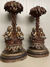 SALE  Exceptional Pair of Large Venetian blackamoor Table lamps carved in wood picture