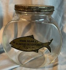 Planters Salted Peanuts Fish Globe Jar Nice Condition picture