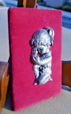 Pewter Silhouette Genuine 'Les Etains Du Prince' French Cameo Young Girl Praying picture