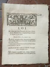 Militaria Loi That Tidy Que The Mot François Added Imp. Royale 9 January 1791 picture