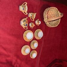 vintage 70s Floral Japanese Miniture Pearl China decorative collection decor set picture