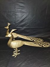 Vintage Brass Peacock Statues picture