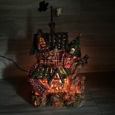 Fiber Optic Lighted Haunted House Rotating Ghost 2005 Halloween Witch Pumpkins picture