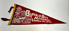 Vintage 1970s Buffalo Bill Memorial Lookout Mt. Colo. Pennant Flag picture