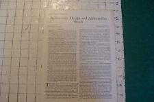 vintage article: 1925 AUTOMOBILE DESIGN & AUTOMOTIVE STEELS wickenden  picture