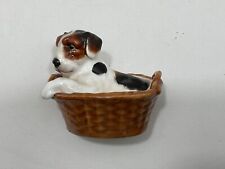Vintage Royal Doulton Dog Figurine Terrier Sitting In Basket HN 2587 1928-1959 picture