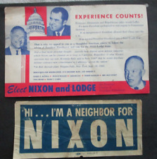 RICHARD M. NIXON - (2) Original Campaign Items picture