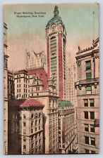 Singer Building Broadway Skyscrapers New York City Vtg Postcard picture