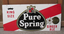 Vintage PURE SPRING Ginger Ale Tin Soda Sign 