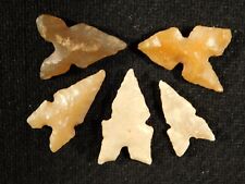 Lot of FIVE Nice Triple Notch Ancient North African Tidikelt Arrowhead s 5.68 picture