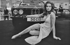 English actress and model Valerie Leon at the BMW stand UK 1970s OLD PHOTO picture
