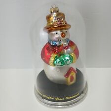 Unique Treasure Collection Snowman Hand Crafted Glass Ornament Limited Series picture
