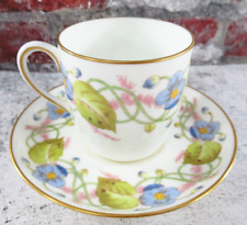 Vintage Cauldon England Floral Demitasse Cup & Saucer Set Fine Porcelain picture
