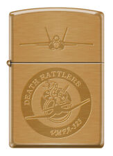 VMFA-323 Death Ratters Zippo MIB USMC F/A-18C Hornet Squadron Brushed Brass picture