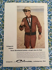 Vintage 1959 Men’s Celaperm Celanese Brentwood Plaids Print Ad picture