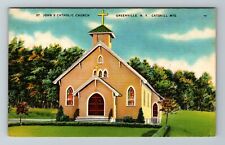 Greenville NY-New York, St. John's Church, Catskill Mts Vintage Postcard picture