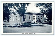 1949 Post Office Classic Car Exterior Building Angola New York Vintage Postcard picture