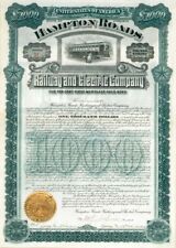 Hampton Roads Railway and Electric Co. - 1901 dated $1,000 Railroad Bond (Uncanc picture