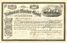 National Marine Bank of Baltimore - Stock Certificate - Banking Stocks picture