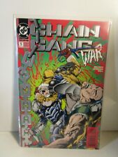 Chain Gang War #5 (Nov 1993, DC) [Deathstroke, Batman] Embossed Foil Cover BAGGE picture
