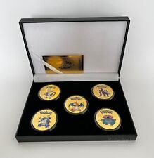Pokemon Collectable Rare Gold Coins Pokemon Card Collectors Gift 5 Piece Set picture