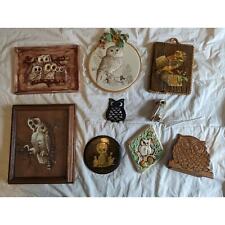 Vintage Lot of 9 Owl Hangings and Figures picture